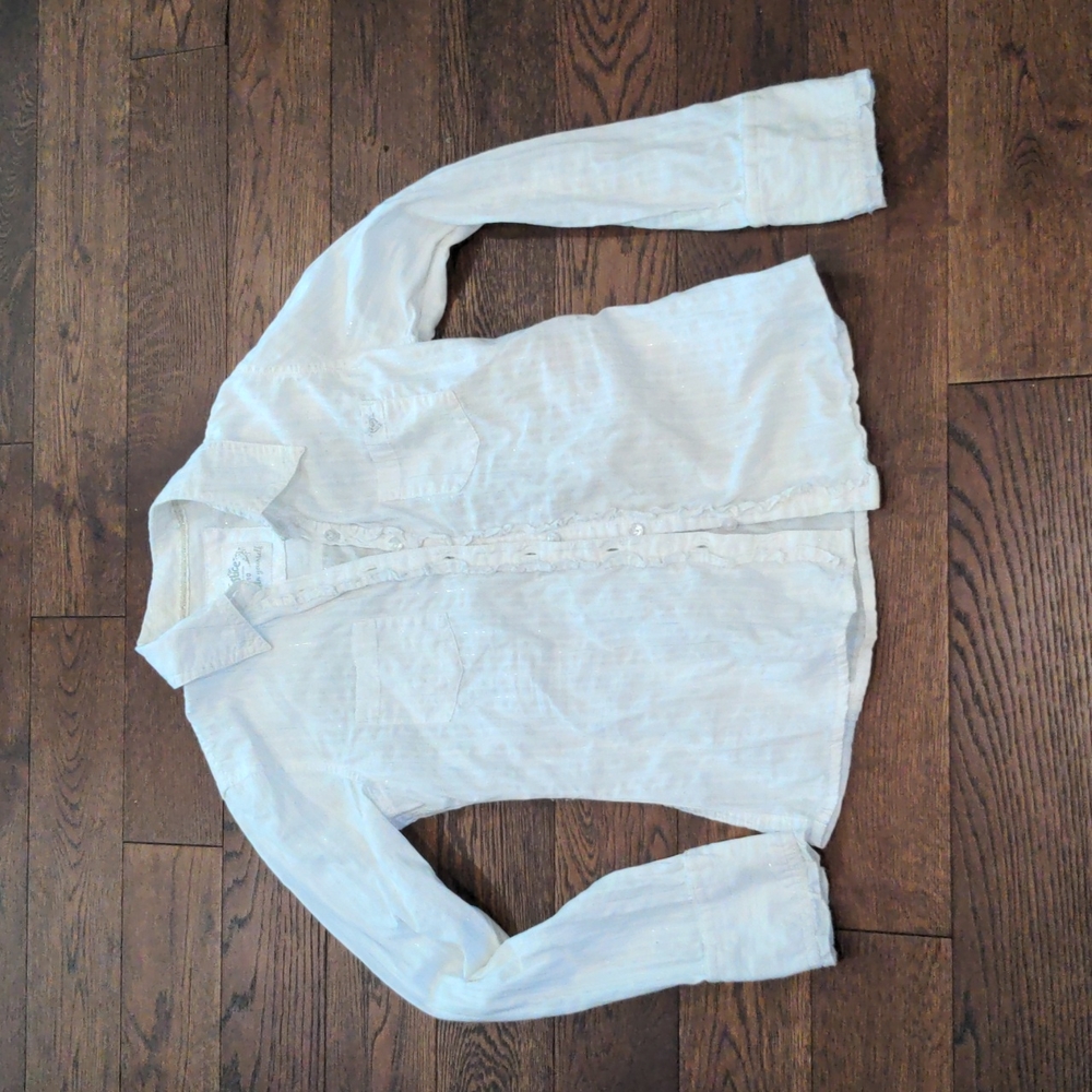 Justice girls white formal shirt
